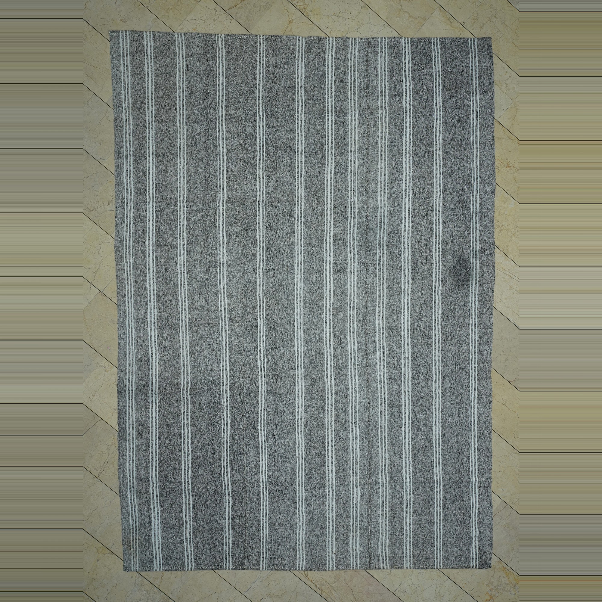 Housewarming Flatweave Grey Rug 8x11 Feet 239,342 - Grey Turkish Rug