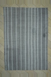 Grey Turkish Rug Housewarming Flatweave Grey Rug 8x11 Feet 239,342