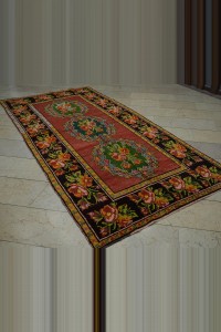 Karabağ Primitive Antique Carpet Rug 5x10 150,298 - Turkish Carpet Rug  $i