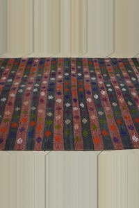 Khaki Red Kilim Rug 6x8 Feet 175,236 - Turkish Kilim Rug  $i
