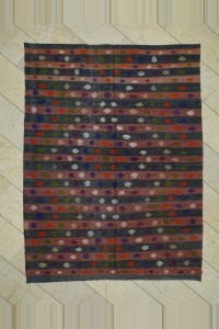 Turkish Kilim Rug Khaki Red Kilim Rug 6x8 Feet 175,236