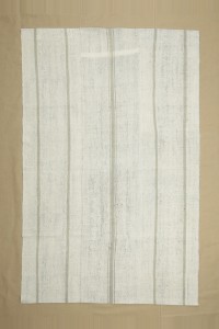 Grey Turkish Rug Khaki Stripe White Kilim Rug 5x8 Feet  166,260