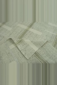 Khaki Striped White Turkish Kilim Rug 5x9 Feet  166x276 - Grey Turkish Rug  $i
