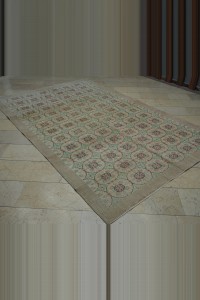 Large Daisy Pattern Oushak Rug 6x10 Feet 196,311 - Oushak Rug $i