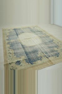 Large Navy Blue Turkish Rug 7x10 Feet 203,296 - Oushak Rug $i