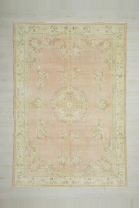 Large Salmon Pink Oushak Rug 7x10 Feet 204,300 - Oushak Rug $i