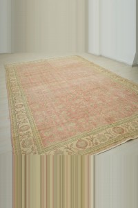 Large Salmon Pink Oushak Rug 8x12 Feet 240,362 - Oushak Rug $i