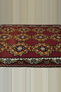 Large Turkish Red Kilim Rug 8x10 Feet  238,301 - Turkish Kilim Rug  $i