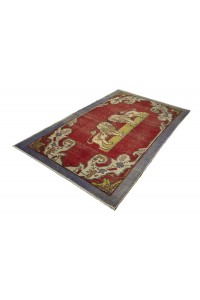 Lion Pattern Old Turkish Carpet Rug 4x7 Feet 135,220 - Turkish Carpet Rug  $i