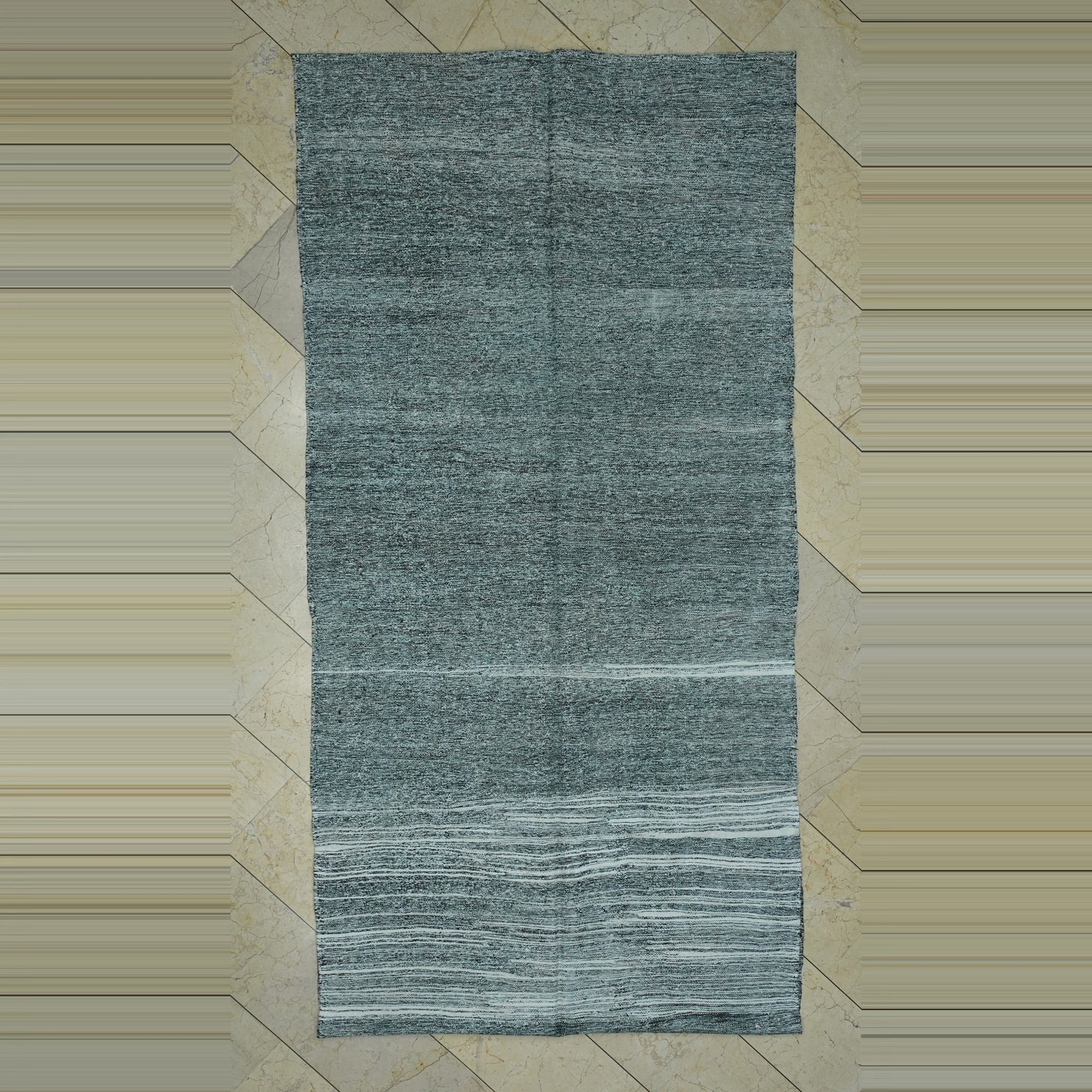 Long Size Turkish Gray Kilim Rug 5x9   145,287 - Grey Turkish Rug