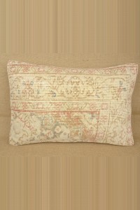 Turkish Kilim Pillow Lumbar Oushak Carpet Rug Pillow Cover,16'x24' inch 40,60
