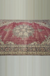 Medallion Pattern Red and Blue Oushak Rug 8x12 Feet 245,366 - Oushak Rug $i