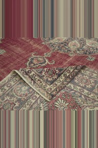 Medallion Pattern Red and Blue Oushak Rug 8x12 Feet 245,366 - Oushak Rug $i