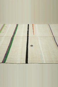 Mid Century Modern Hemp Kilim Rug 6x11 170,325 - Turkish Hemp Rug $i