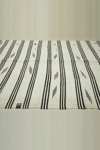 Mid Century Modern Striped Hemp Rug 6x11 194,340 - Turkish Hemp Rug $i