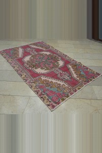 Mid century Oushak Area Rug 4x7 128,211 - Turkish Carpet Rug  $i