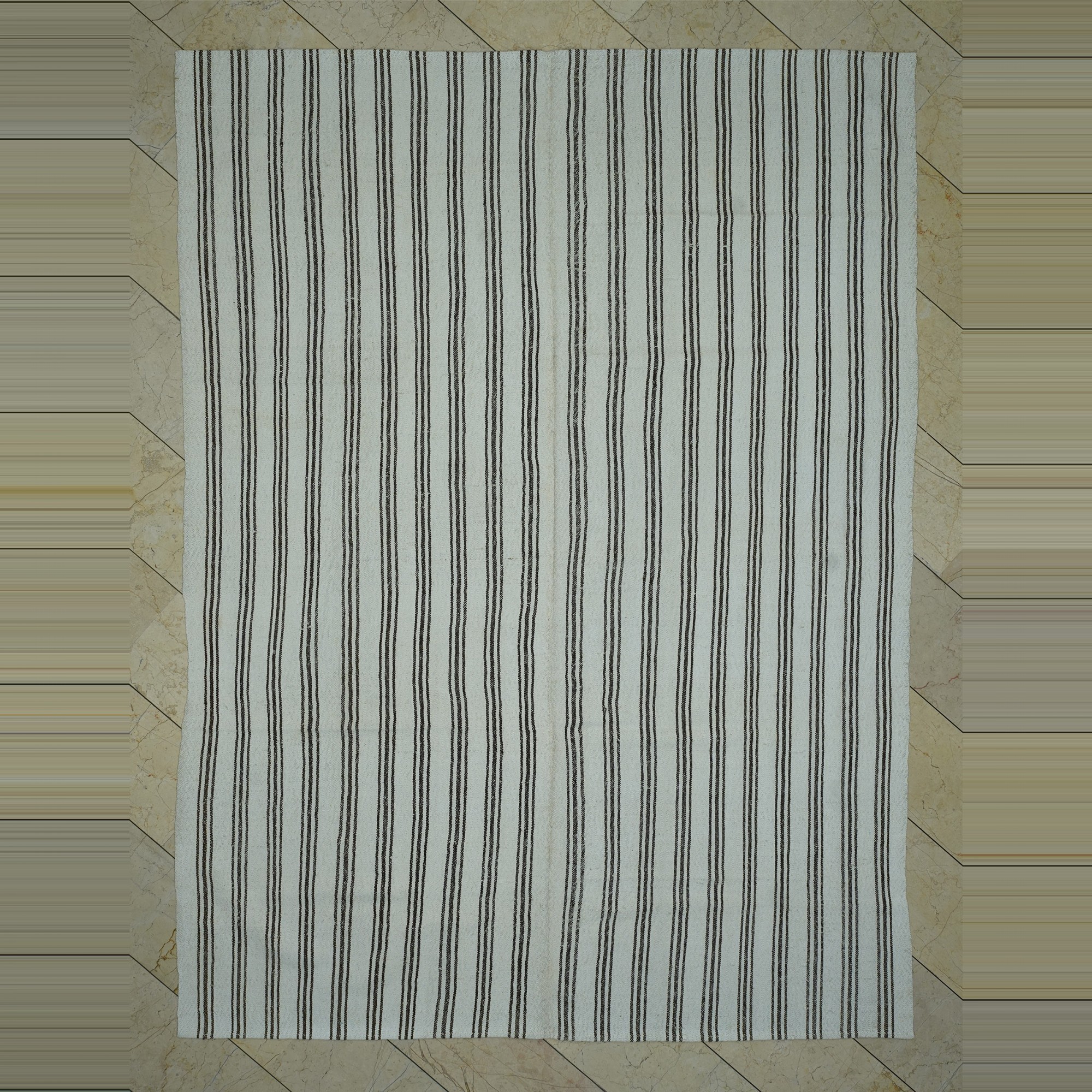 Midcentury Modern Turkish Kilim Rug 7x10 Feet 220,305 - Turkish Natural Rug