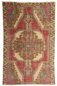 Turkish Carpet Rug Midcentury Oushak Area Rug 4x7 128,211
