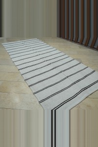 Minimalist Decor Stripe Hemp Kilim Rug 170,380 - Turkish Hemp Rug $i