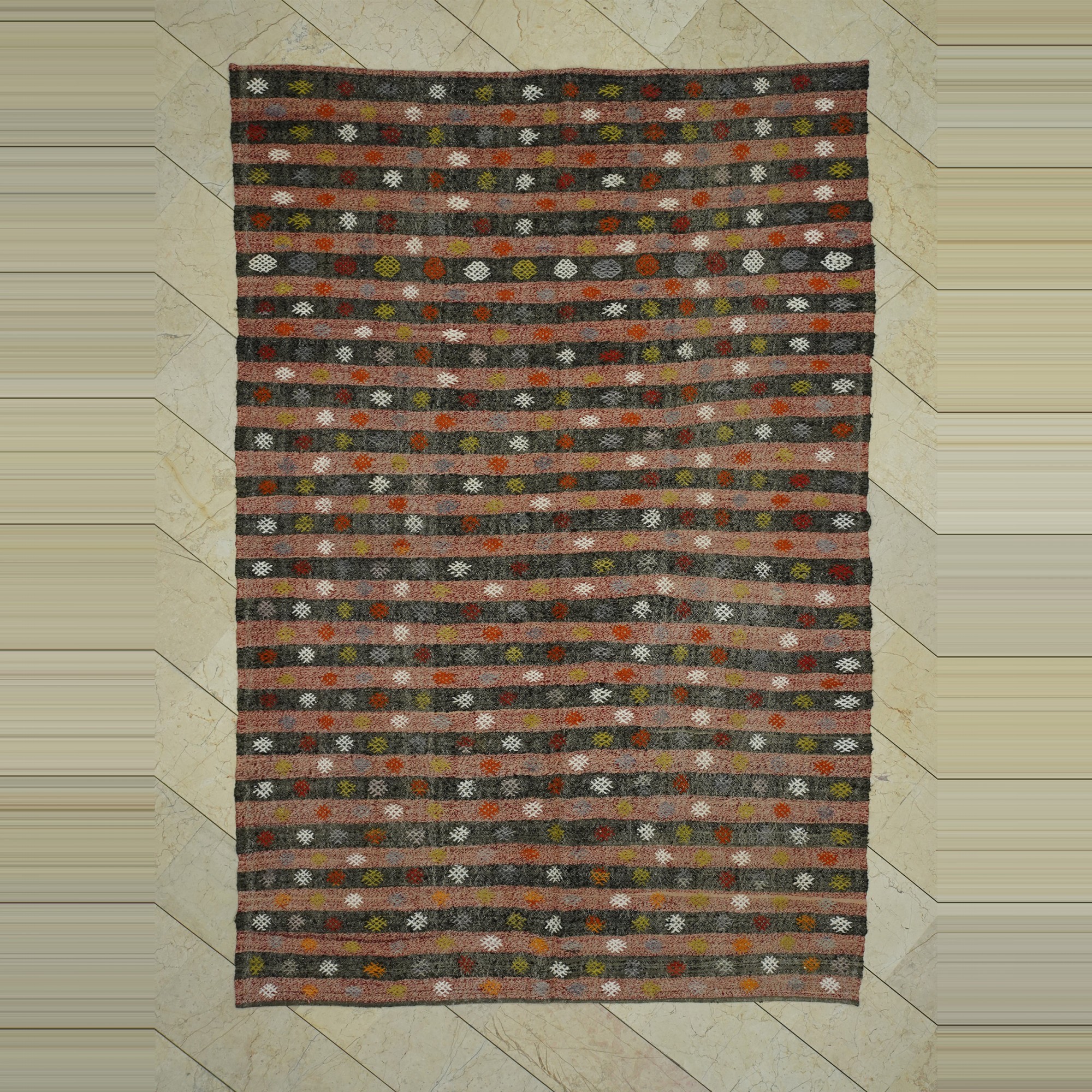 Minimalist Decor Striped Kilim Rug 7x10  200,300 - Turkish Kilim Rug