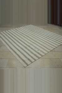 Minimalist Decor Striped Rug 7x8 Feet 220,249 - Turkish Natural Rug  $i