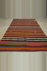 Minimalist Decor Striped Tavas Kilim Rug 6x11 192,330 - Turkish Kilim Rug  $i