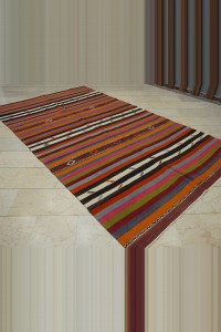 Minimalist Decor Striped Tavas Kilim Rug 6x11 192,330 - Turkish Kilim Rug  $i