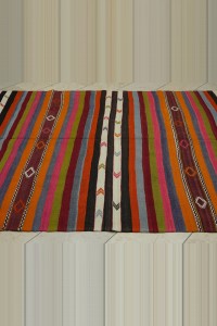 Minimalist Decor Striped Tavas Kilim Rug 6x11 192,330 - Turkish Kilim Rug  $i