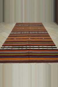 Minimalist Decor Striped Tavas Kilim Rug 6x11  195,345 - Turkish Kilim Rug  $i