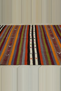 Minimalist Decor Striped Tavas Kilim Rug 6x11  195,345 - Turkish Kilim Rug  $i