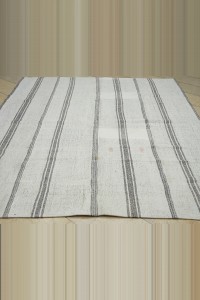 Minimalist Decor Turkish Cotton Kilim Rug 7x9  216,270 - Grey Turkish Rug  $i