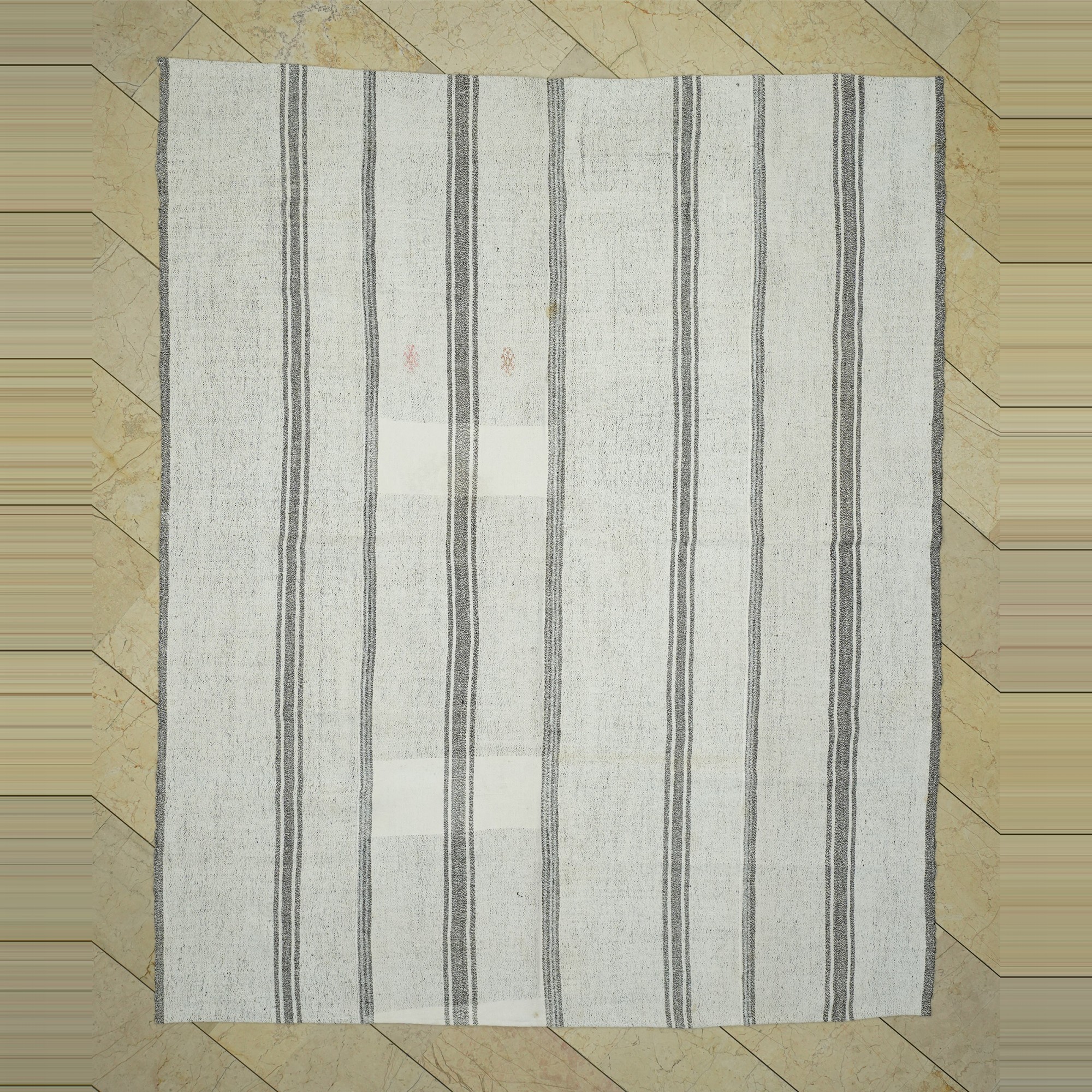 Minimalist Decor Turkish Cotton Kilim Rug 7x9  216,270 - Grey Turkish Rug