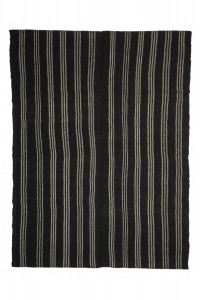 Goat Hair Rug Modern Black And White Turkish Kilim rug 6x8 Feet  184,253