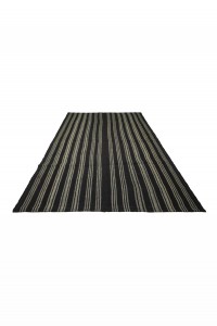 Modern Black And White Turkish Kilim rug 6x9 Feet  182,260 - Goat Hair Rug  $i