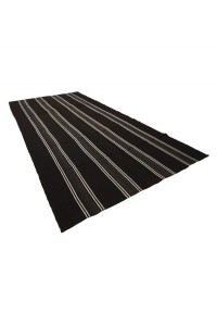 Modern Black And White Turkish Kilim rug 7x12 Feet  215,370 - Goat Hair Rug  $i