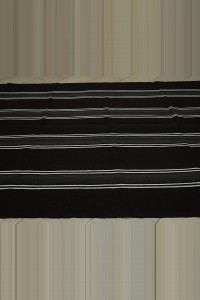 Modern Black And White Turkish Kilim rug 7x12 Feet 215,370 - Goat Hair Rug $i