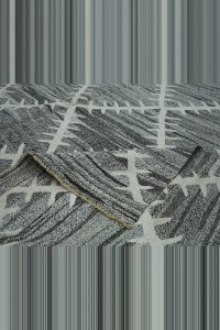 Modern Gray And White Turkish Kilim Rug 9x12 Feet 278,380 - Grey Turkish Rug  $i