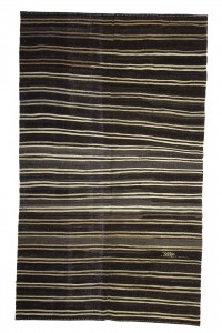 Goat Hair Rug Modern Striped Turkish Kilim Rug 6x10 Feet  176,291