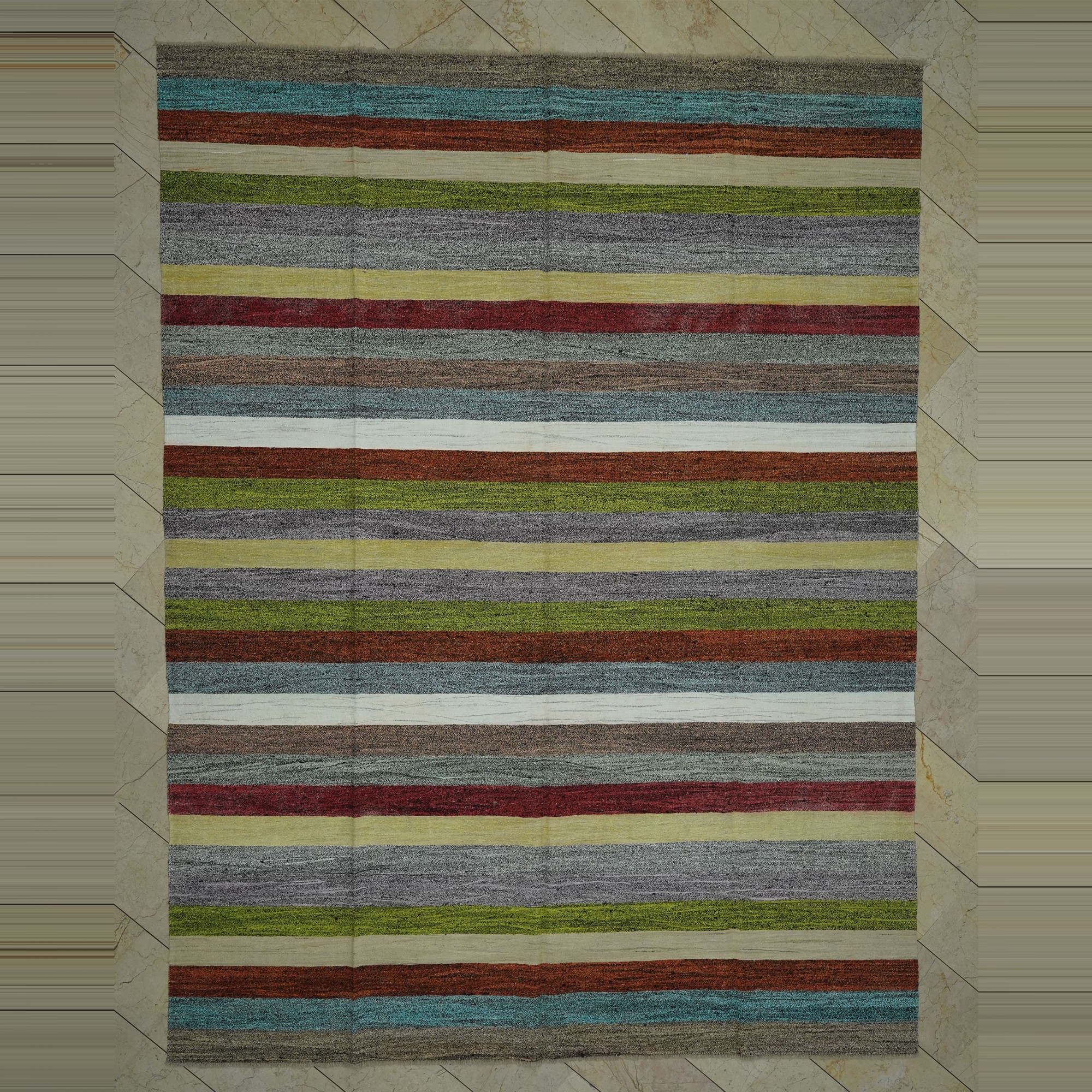 Modern Turkish Kilim Rug 9x12 282,372 - Grey Turkish Rug