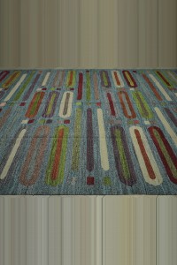 Modern Vintage Turkish Flat Weave Kilim Rug 9x12 Feet 282,375 - Grey Turkish Rug $i