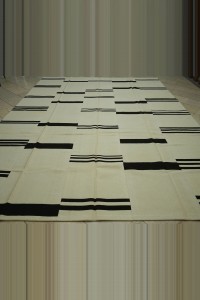 Morroccon Style Turkish Black And White Kilim Rug 10x12 Feet  300,380 - Turkish Natural Rug  $i
