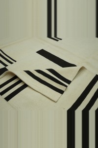 Morroccon Style Turkish Black And White Kilim Rug 10x12 Feet  300,380 - Turkish Natural Rug  $i