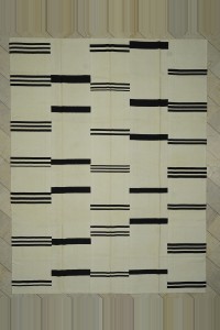 Turkish Natural Rug Morroccon Style Turkish Black And White Kilim Rug 10x12 Feet  300,380