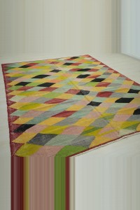 Multi Colors Turkish Kilim Rug 7x9 Feet 218,276 - Turkish Kilim Rug  $i