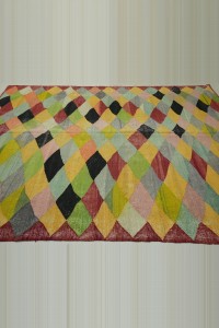Multi Colors Turkish Kilim Rug 7x9 Feet 218,276 - Turkish Kilim Rug  $i
