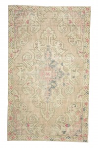Turkish Carpet Rug Muted Vintage Oushak Rug 4x7 Feet 126,213