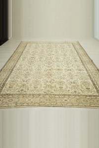 Natural Beige Brown Turkish Carpet Rug 7x10 Feet 216,312 - Oushak Rug $i