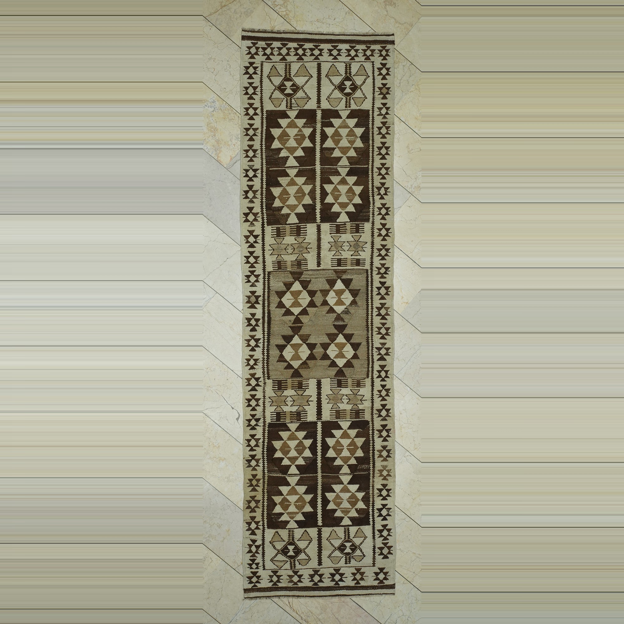Natural Kilim Rug Runner 3x11 Feet 92,343 - Turkish Rug Runner