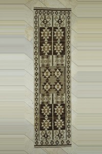Turkish Rug Runner Natural Kilim Rug Runner 3x11 Feet 92,343