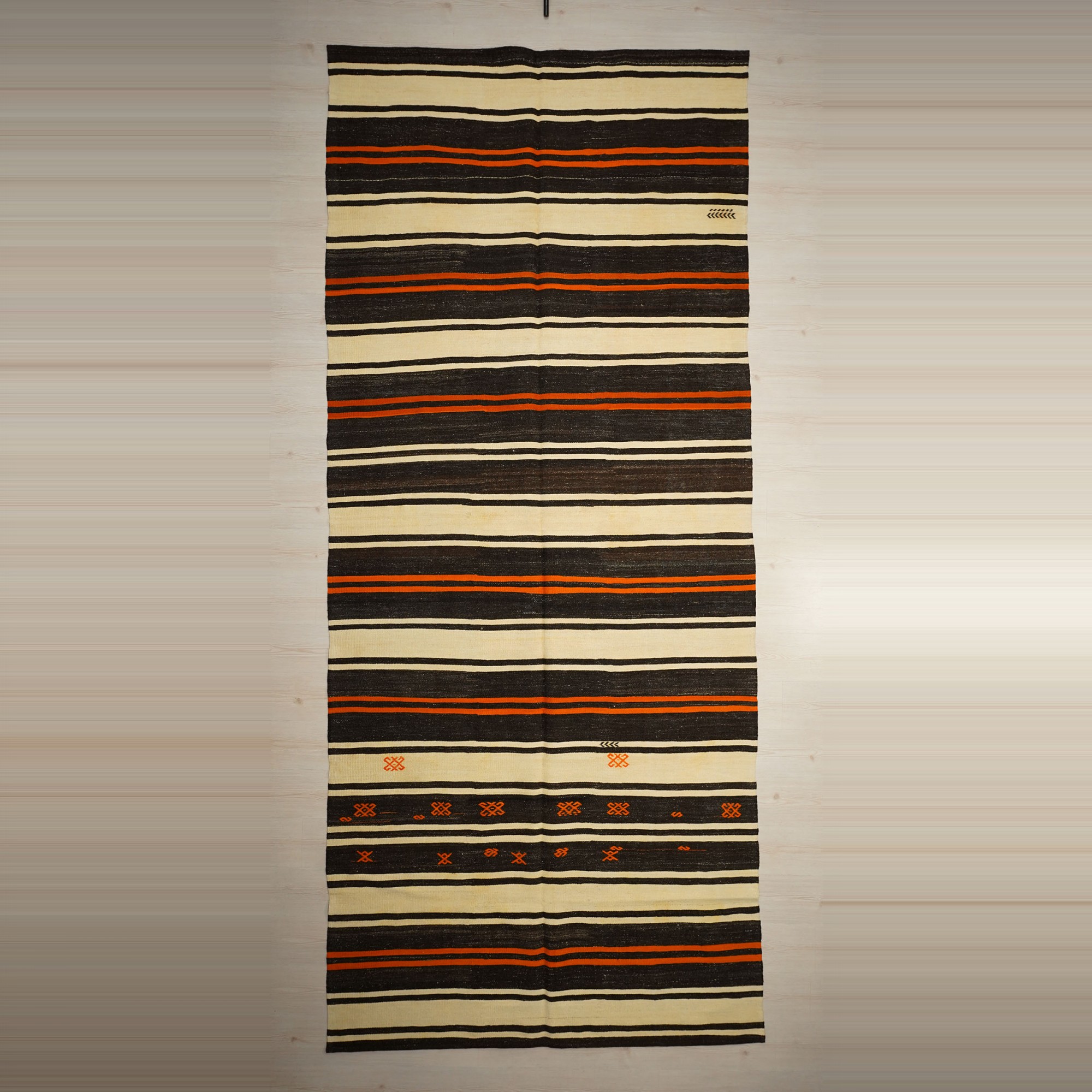 Natural Wool Turkish Kilim Rug 6x14 178,416 - Turkish Natural Rug